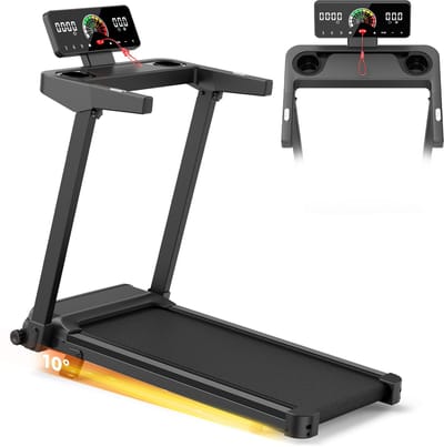 Loopband met 10% helling - Elektrische loopband - Snelheid 1-12 km/u - Motor 3,0 pk - LED-scherm - Oppervlak 40 x 97 cm - max. 120 kg