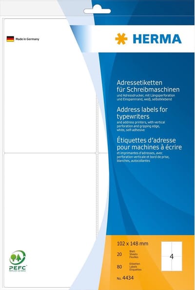 HERMA Adreslabels - 80 labels - 102 x 148 mm