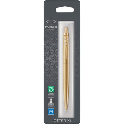Parker Jotter XL balpen | Monochroom matgoud | Medium punt | Blauwe inkt