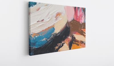 Saammp Canvas Schilderij - Groffen verf strepen- Abstract kunstwerk - 30x20 - Foto op canvas - Wanddecoratie - Muurdecoratie Woonkamer - Slaapkamer decoratie - Canvas Print