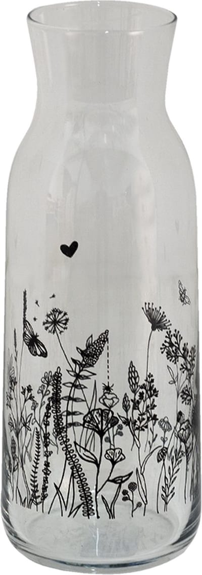 Clayre & Eef Karaf 1000 ml Transparant Glas Bloemen