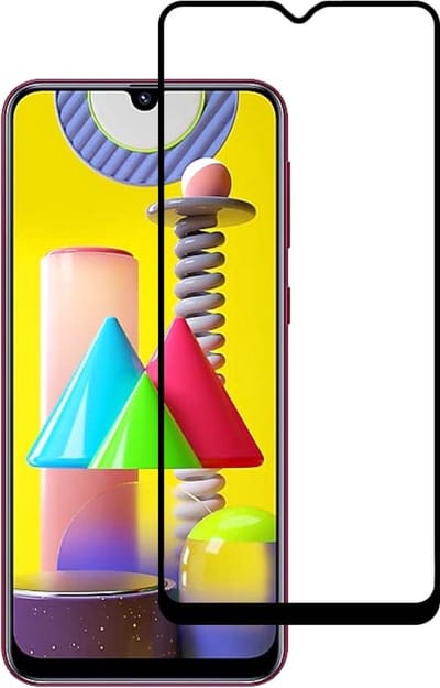 Smartphonica Samsung Galaxy M31 full cover tempered glass screenprotector van gehard glas met afgeronde hoeken geschikt voor Samsung Galaxy M31