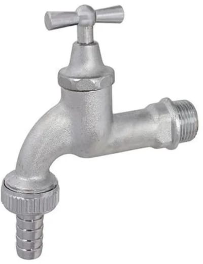 Schlösser Armaturen JS uitloopventiel met metalen slangaansluiting, met knevel-bovendeel, zwaar, 3/4'', mat chroom, 0017282020001