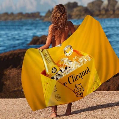 V-Veuve C-clicquot Grote Microvezel Strandlakens Sneldrogend Handdoek Zandstrand Handdoeken Zwembad Handdoek Voor Reizen Zwemmen Zwembad Yoga W102*H193(CM)