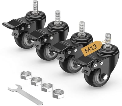 Zwenkwielen 50mm met Totale Rem - Heavy Duty Stuurwielen voor Meubels en Apparatuur