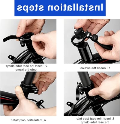 Snelle Ontgrendelbare Zadelklem voor Fietsen - Geschikt voor Mountainbikes en Racefietsen, 31.8 mm, Zwart, Lichtgewicht en Duurzaam