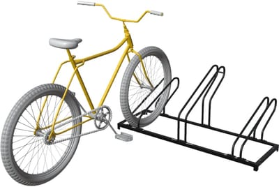 Fietsenrek 3 Fietsen - Verstelbaar - Geschikt voor o.a. Fatbike - 118 x 37 x 35/44 cm - Zwart