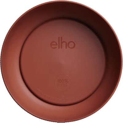 Elho Jazz Bowl 28 - Bloempot voor Binnen - 100% Gerecycled Plastic - Ø 27.5 x H 9.0 cm - Toscaans rood