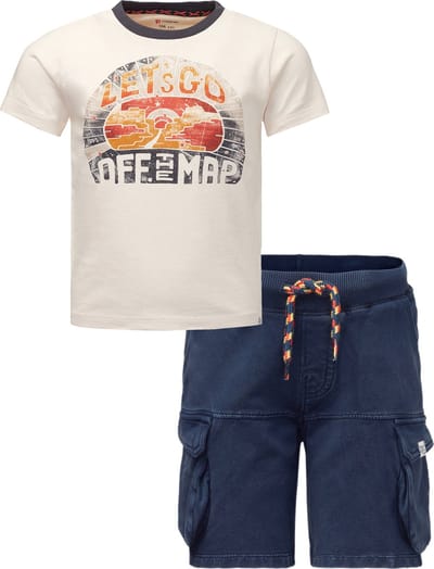 Noppies - Kledingset - 2delig - Jongens - Short Ghazipur Naval Academy - Shirt Garissa - Antique White - Maat 98