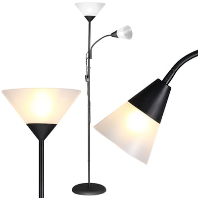 Monzana Staande Lamp Alissa - Verstelbaar 28x175cm - Zwart
