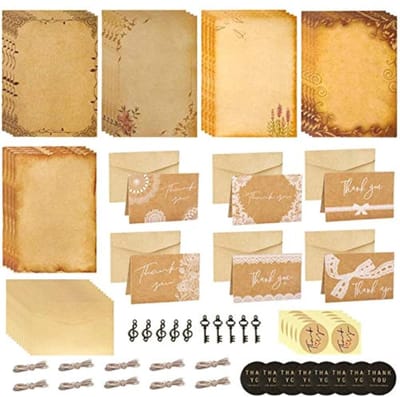 Dailygoods- Briefpapier Retro Ontwerp - Briefpapier met Enveloppen - Hoogwaardig Papier - Kalligrafie/Schrijven - Diverse Stijlen - Soepel Schrijven - Schrijfpapier