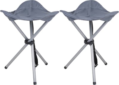 Urban Living bijzet krukje/stoeltje - 2x - Opvouwbaar - Camping/outdoor - D32 x H43 cm