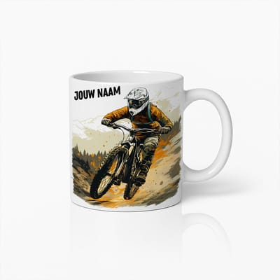 Persoonlijke Extreme Mountainbiker Mok – Gepersonaliseerd Naam Dirtbike Avontuur Cadeau