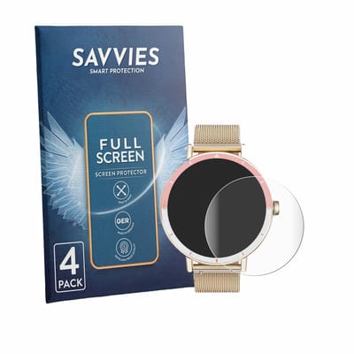 Savvies - Screenprotector voor Keeponfit Smartwatch 1.27" - Folie Beschermfolie transparant volledig dekking 4 Stuks