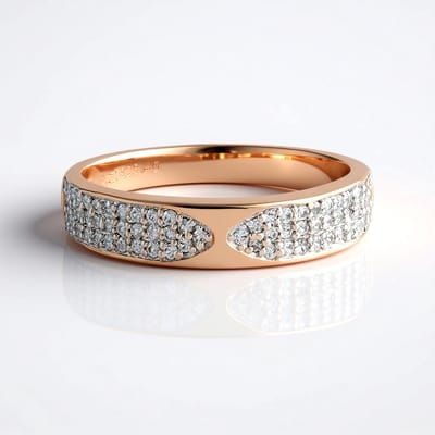 Ring van Cambodjaanse zirkoon met roségoud verguld zilver