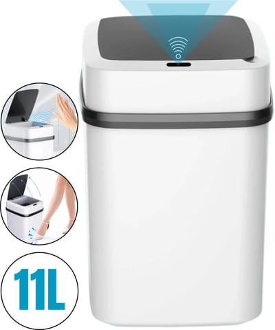 Boncy® Premium Prullenbak met Sensor - Pedaalemmer Afvalbakje met Deksel - 9 Liter Afvalbak Badkamer, WC, Kamer of Aanrecht - Mini Pedaalemmers Vuilnisbak - Prullenbakken Vuilbak Toilet Prullenmand