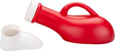 MultiMotion urinaal met handige schroefdop Rood - Unisex voor mannen en vrouwen - Lekvrij door schroefdeksel - Plasfles