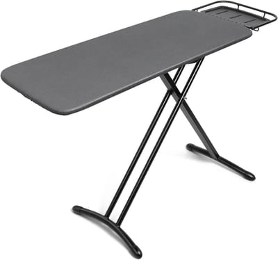 Dailygoods- Strijkplank Extra Groot 117 x 46 cm - Verstelbare Hoogte - Uittrekbare Steun voor Stoomstrijkijzer - Stevig Frame - Heavy Duty - Zwart - Strijktafel
