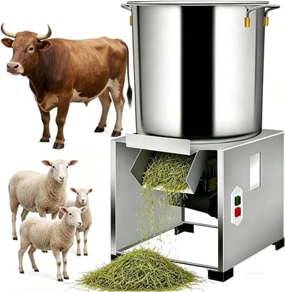 Elektrische Groentehakker - Voer Snijder - Veevoer Bereiden - Roestvrijstalen Constructie - 100-150 kg/u - Meerkleurig