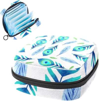 Periode zakje - Maandverband tasje - Hygiëne onderweg - Zachte pluche stof - 17 x 17 x 12 cm - Meerkleurig
