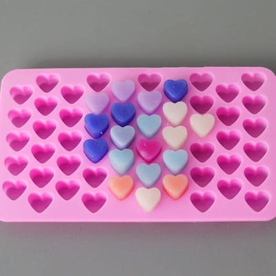 55 compartimenten hartvorm siliconen kaarsvorm DIY kleine liefdestaart chocolade bakvorm ijsbakje voedselveilige keukenbenodigdheden pink