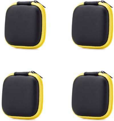 4 stuks - Koptelefooncases - Beschermhoes - Harde Beschermhoes - oordopjeshoesjes - Opbergdoos - draagtas - Waterbestendig - Stootvast - Voor de Bluetooth/bedrade hoofdtelefoon/telefoon accessoires - 7*7*3.5 CM - geel - EVA