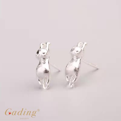 Liggende kat - zilver 925"