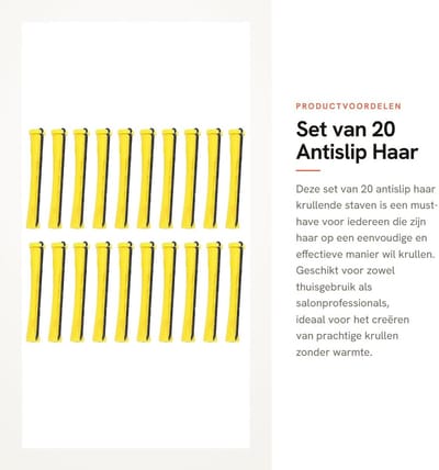 Dailygoods- Krulstaven 20 Stuks - Antislip Haarrollers - Koude Krulspelden - Haarstyling Tool - Geschikt voor Thuis/Salon - Praktisch Cadeau