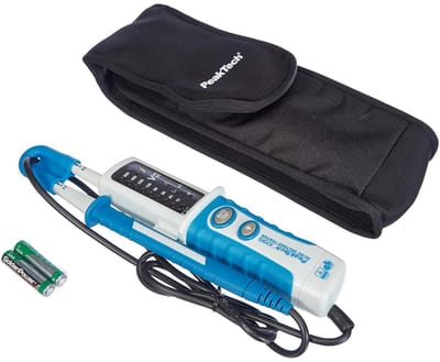 2-polige AC/DC spanningstester met LED-display en zaklamp – IP64 beschermd, voor gelijk- en wisselspanning, doorgangstester, spanningsmeter 12 V tot 690 V