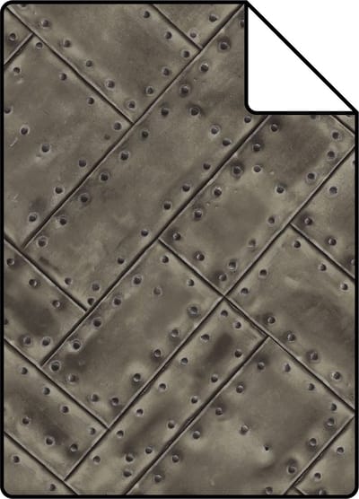 Proefstaal Origin Wallcoverings behang metalen platen bruin - 26,5 x 21 cm - 337244-S