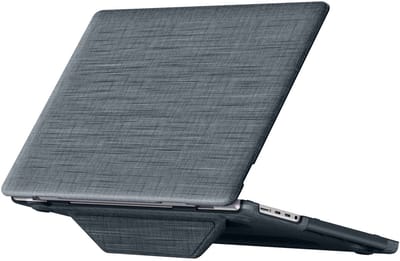 Avizar Hoesje geschikt voor MacBook Pro 16 - Tof & Magnetische Standaard, Donkergrijs