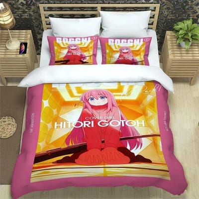 Anime Bocchi the Rock Kessoku Band Beddengoedset Dekbedovertrek Bedset Dekbedovertrek Kussensloop Dekbed King Queen Size Jongens Volwassene 70x133cm 2pcs