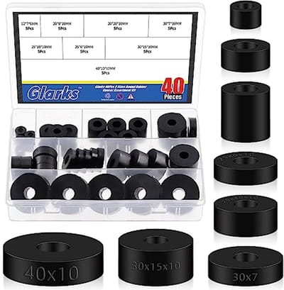 40 Stuks Neopreen Ronde Rubber Afstandhouders Kit - Multifunctionele en Anti-Vibratie Oplossingen