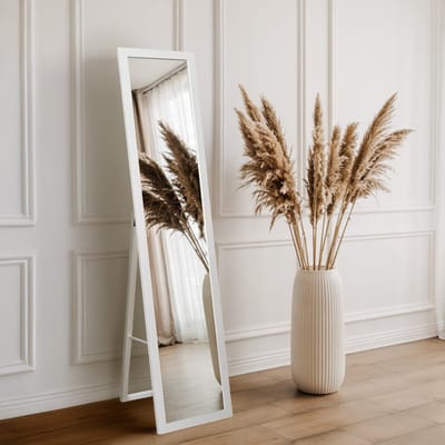 Coloray Staande Spiegel - Grote Staande Spiegel - 36 cm x 156 cm - Staande Spiegel Wit - Woonkamer Staande Spiegel - Vrijstaande Spiegel - Moderne Staande Spiegel - Spiegel Met Lijst