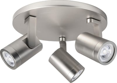 Opbouwspot Aston | Nickel Metaal | Rond | GU10 | 3-voudig | ⌀ 25cm