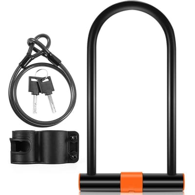 Fietsslot met Stalen Kabel en Anti-diefstal Beugel voor Racefiets, Mountainbike, Elektrische Fiets, Vouwfiets gray