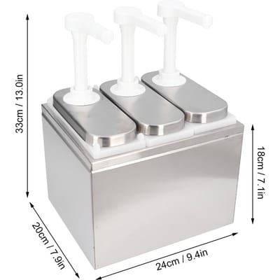 Sausdispenser Pomp Salade Jam Kruiden Specerijen Knijppomp Container Met Basis Voor Keuken Restaurant Saus Pomp Container gray
