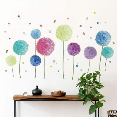 Dailygoods- Muursticker Paardebloem - Wanddecoratie Kinderkamer - Wanddecoratie Woonkamer - Wanddecoratie Slaapkamer - Eenvoudig aan te brengen - 100% Vriendelijk vinyl