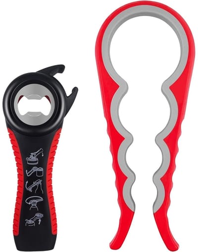 TOVBMUP 2 stuks blikopeners - Handmatige blikopener - Multifunctioneel - 4-in-1 flesopener - Geschikt voor frisdranken, blikwaren en dranken
