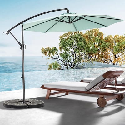 Sweiko Zweefparasol - Strandparasols - Achthoekig - Met Zwengel - Zonder Voet - Lichtgroen