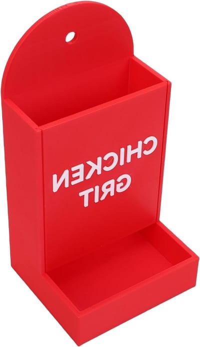 Kippengrofvoederautomaat - Pluimveevoederbak - Voedselverspilling Verminderen - Hangend Zwaartekracht Ontwerp - 18 x 10 x 8 cm - Rood