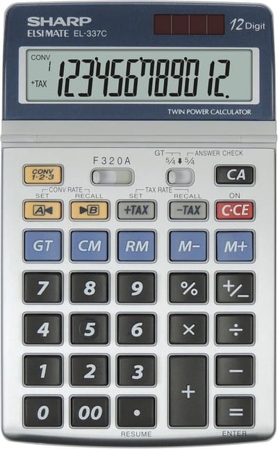 Tafelrekenmachine - Zakrekenmachine - Financiële berekeningen - Beweegbaar LCD-display - 175 x 108 cm - Zilver