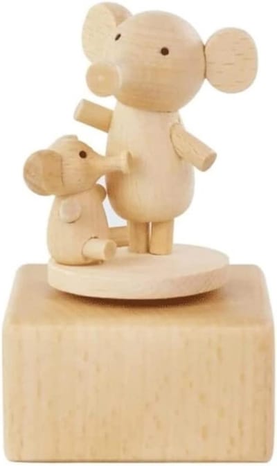 Muziekdoos Creatief - Draaiende Doos - Kamer Decoratie - Geen Batterij Nodig - 16 x 12 x 12 cm - Houtkleur