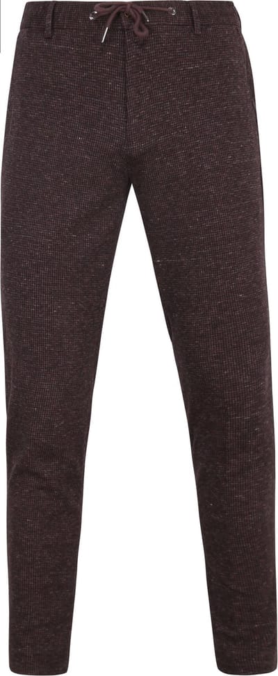 Suitable Chino broek Das Pied de Poule Aurbergine - Maat 52 - Heren - Mannen broeken