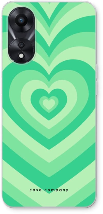 Case Company® - Hoesje geschikt voor Oppo A78 5G hoesje - Hart Groen - Soft Cover Telefoonhoesje - Bescherming aan alle Kanten en Schermrand