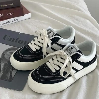 Selle Nieuwe Rode Dames Gevulkaniseerde Schoenen Casual Platform Sneakers Vintage Dames Flats Tennis Platform Schoenen 35 gray