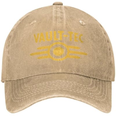 Logo Vault Tec Jeu Fallouted Casquette de Baseball Unisexe-Ados Design Chapeau Hip Hop Été Tendance Tennis Skate Casquettes de Baseball Adjustable beige