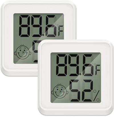 Digitale Mini-Thermometer en Hygrometer Set van 2 - LCD Thermo-Hygrometer voor Binnengebruik met Comfortindicator