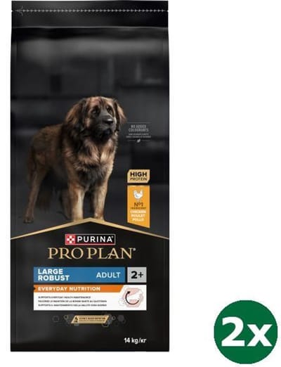 2x14 kg Pro plan dog adult large breed robuust kip hondenvoer