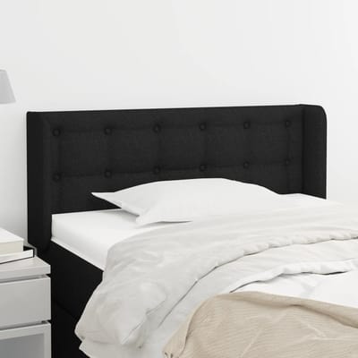 vidaXL - Hoofdbord - met - randen - 83x16x78/88 - cm - stof - zwart